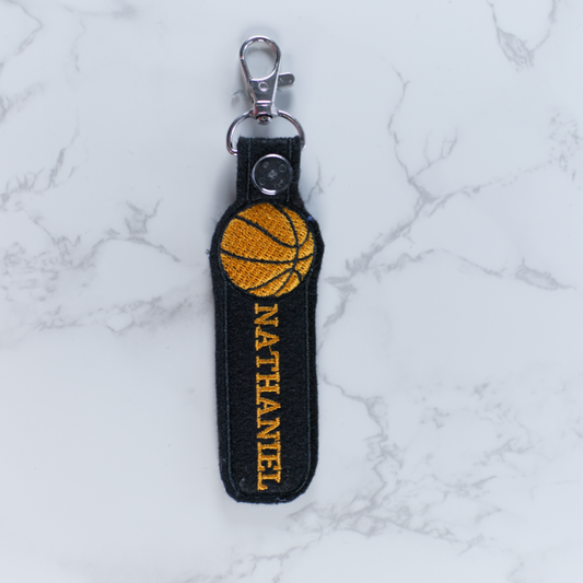 Personalize Basketball Vinyl Keychain