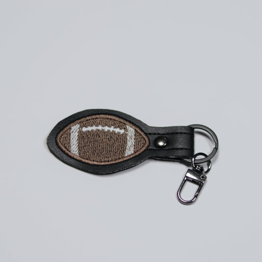 Football Embroidered Vinyl Keychain