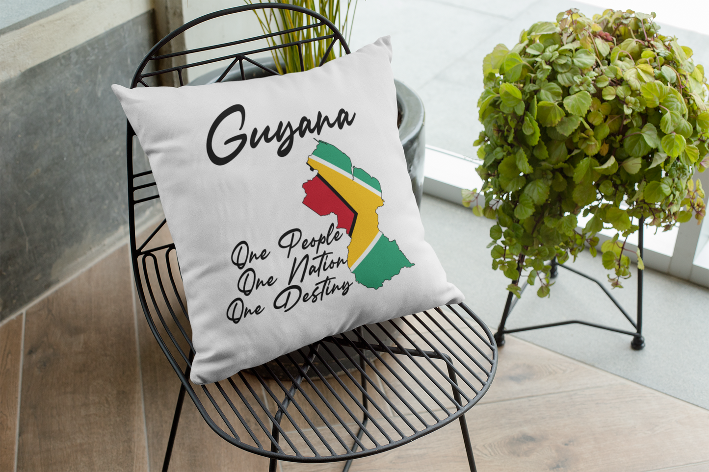 Guyana Motto, One People, One Nation One Destiny, 16" x 16" Pillow or Pillowcase