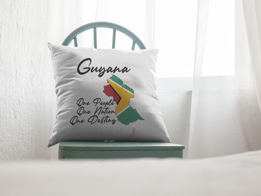 Guyana Motto, One People, One Nation One Destiny, 16" x 16" Pillow or Pillowcase