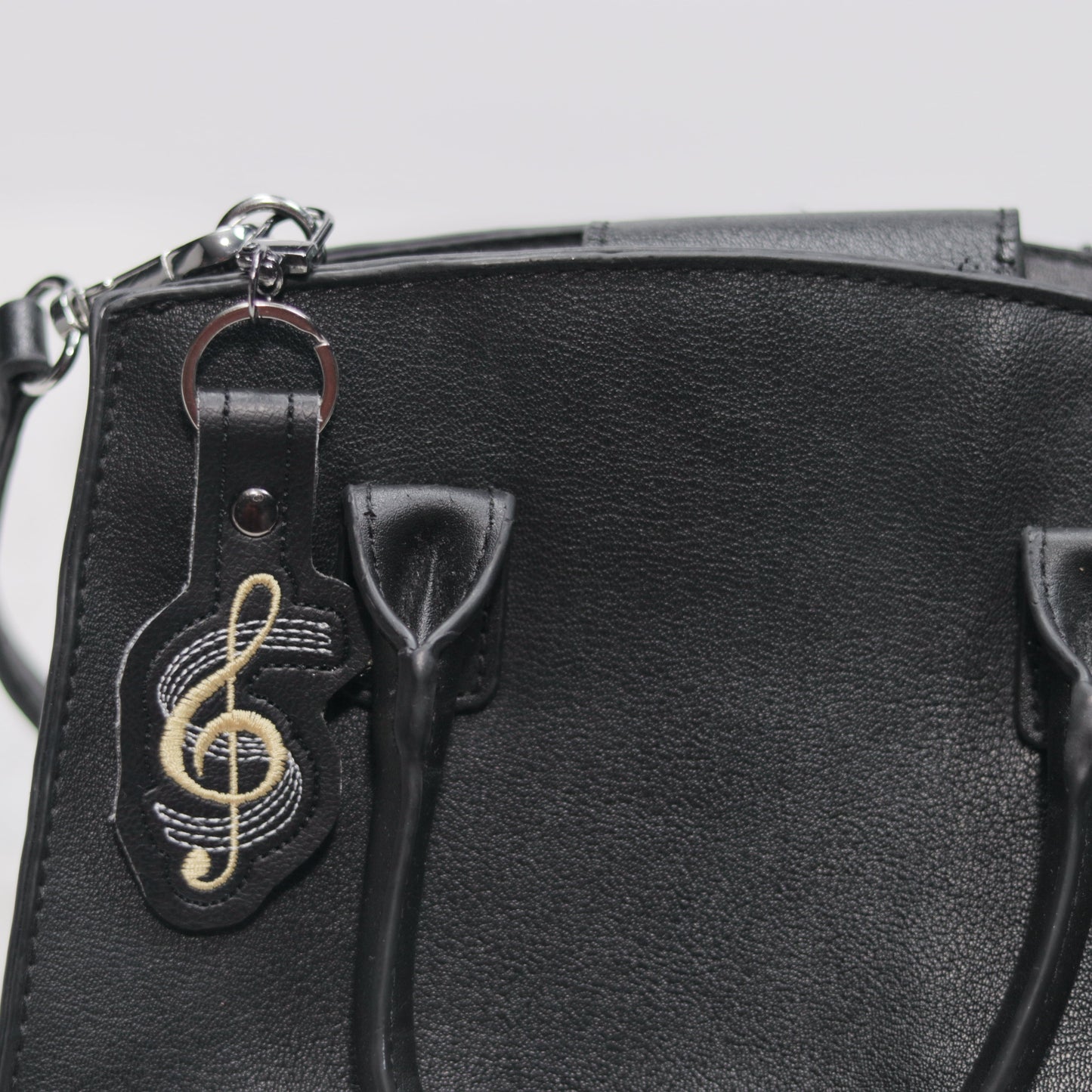 Treble Clef Embroidery Vinyl Keychain