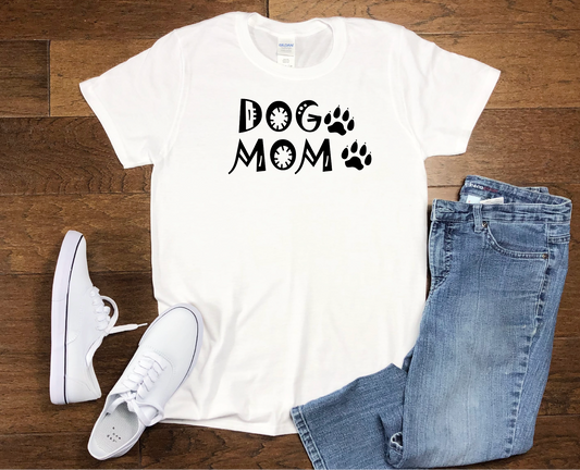 Paw Print Dog Mom T-shirt