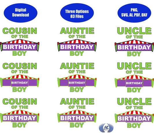 Birthday Boy Infinity and Beyond Family SVG, DXF, Adobe Illustrator & PNG Download
