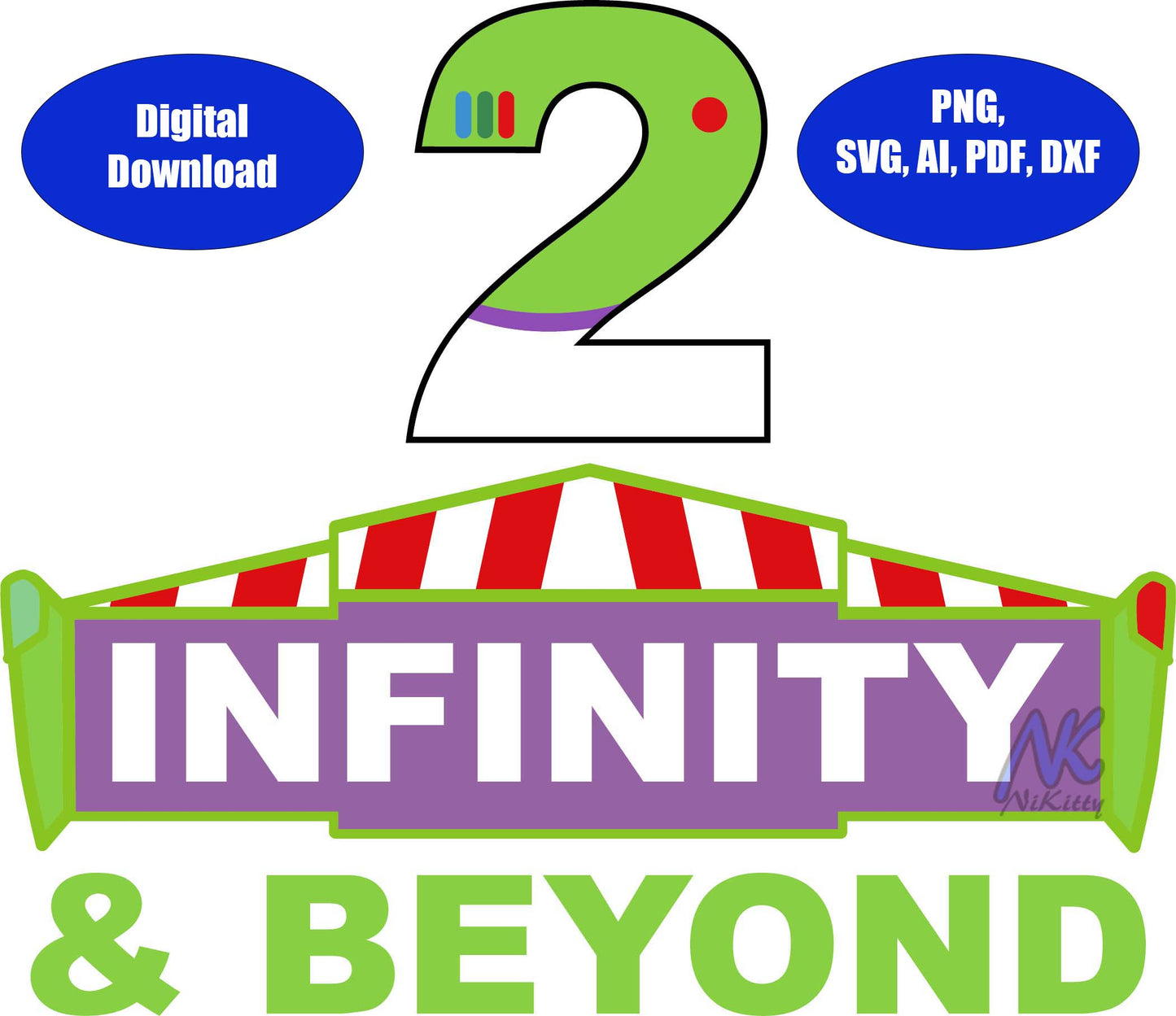 2 Infinity and Beyond SVG, DXF, Adobe Illustrator, PDF & PNG Download