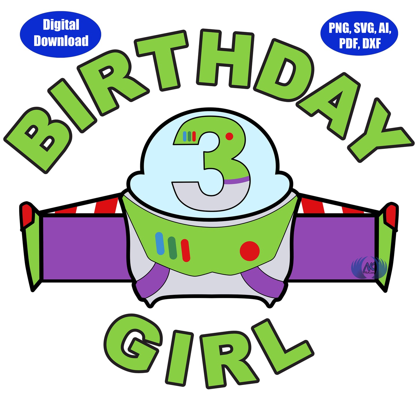 3rd Birthday Infinity and Beyond SVG, DXF, Adobe Illustrator, PDF & PNG Download