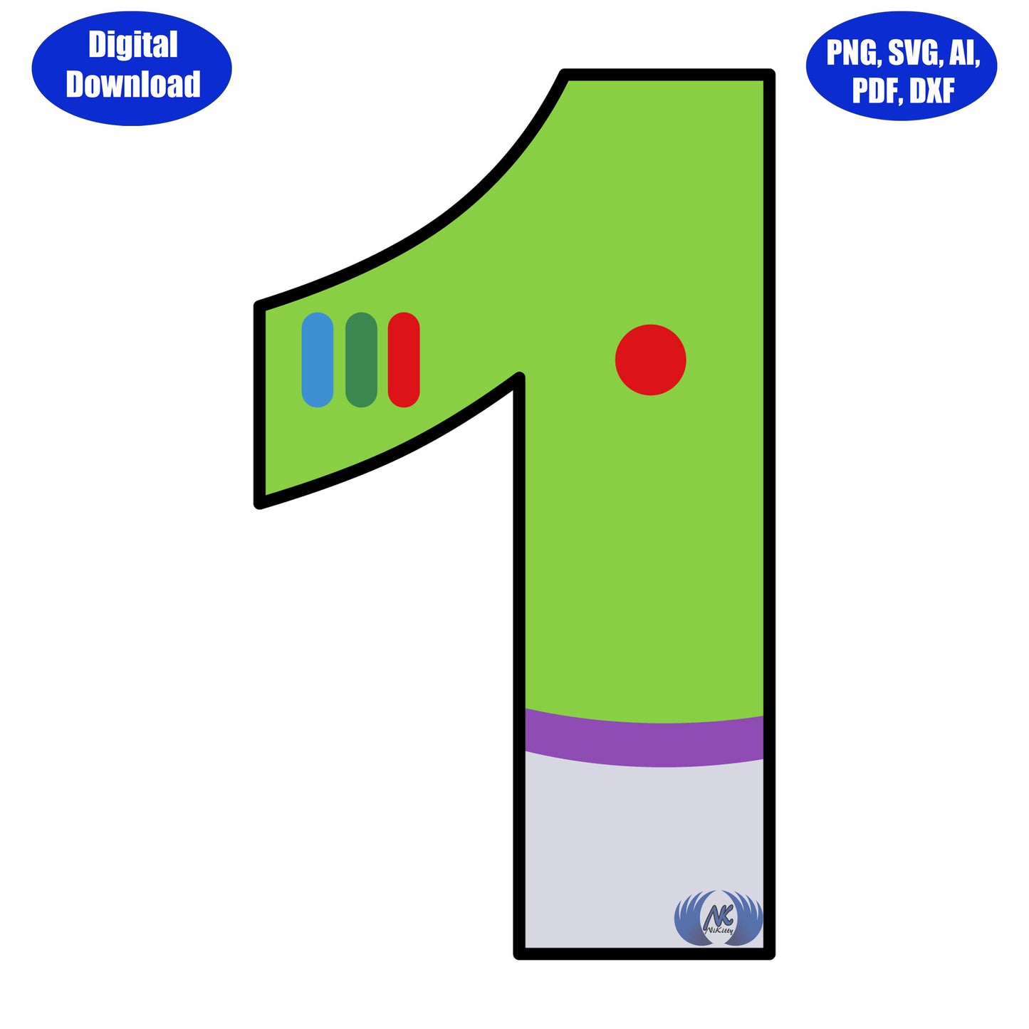 1st Birthday Infinity and Beyond SVG, DXF, Adobe Illustrator, PDF & PNG Download