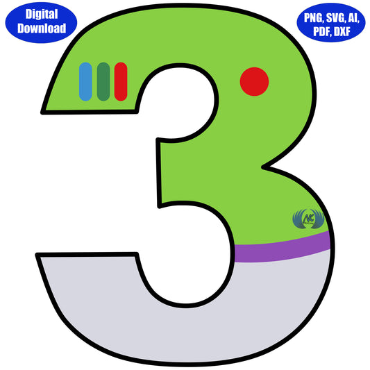 3rd Birthday Infinity and Beyond SVG, DXF, Adobe Illustrator, PDF & PNG Download