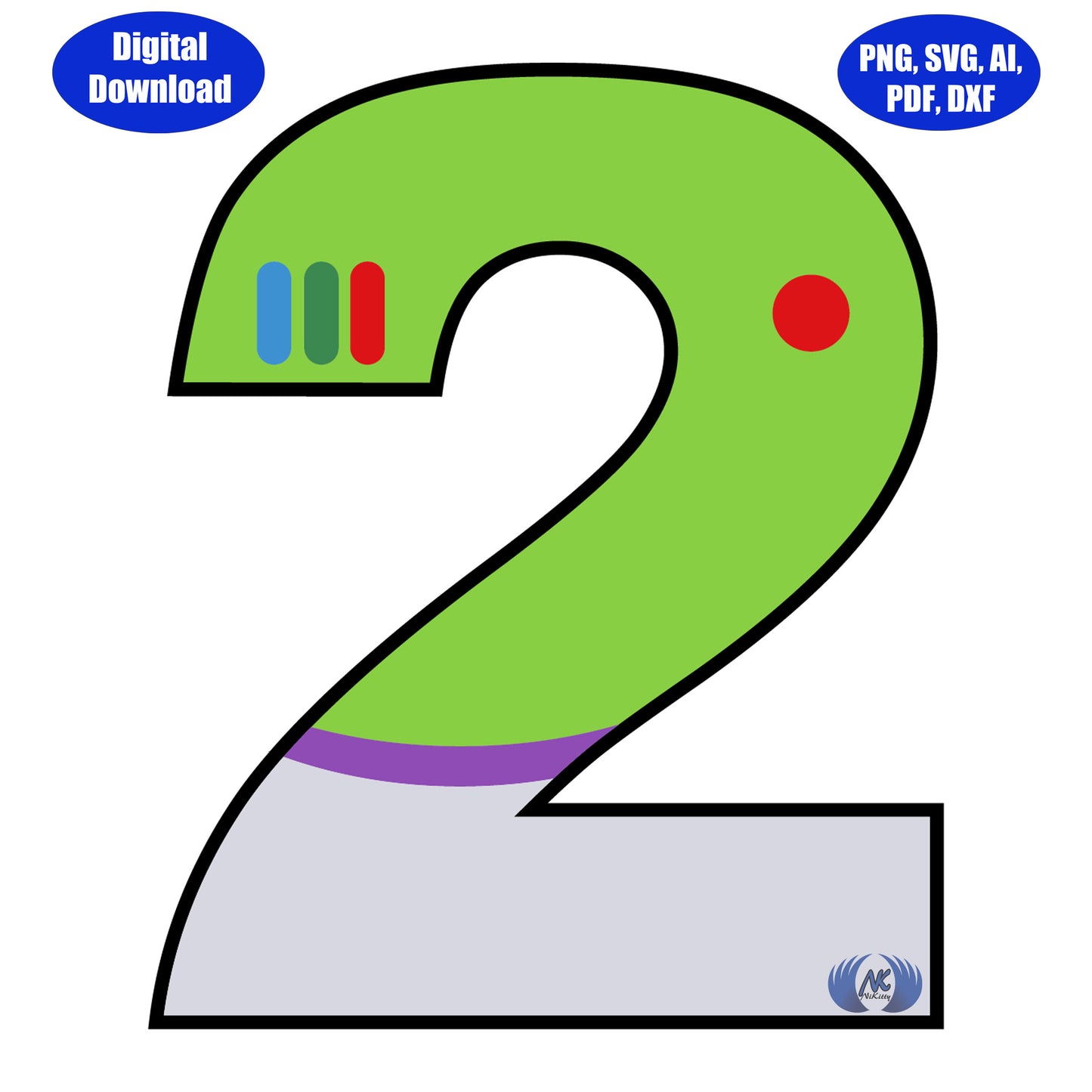 2nd Birthday Infinity and Beyond SVG, DXF, Adobe Illustrator, PDF & PNG Download