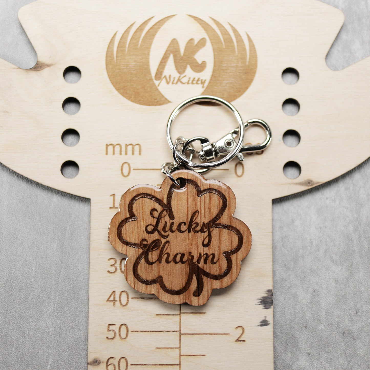 Lucky Charm Wood Keychain