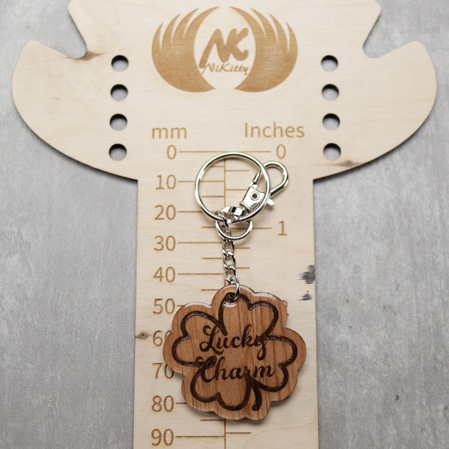 Lucky Charm Wood Keychain