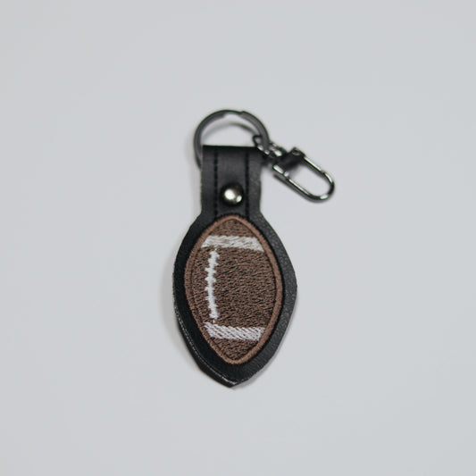 Football Embroidered Vinyl Keychain