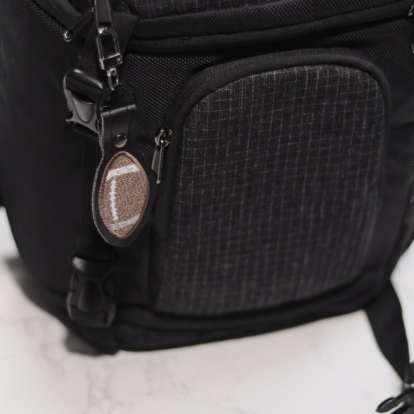 Football Embroidered Vinyl Keychain