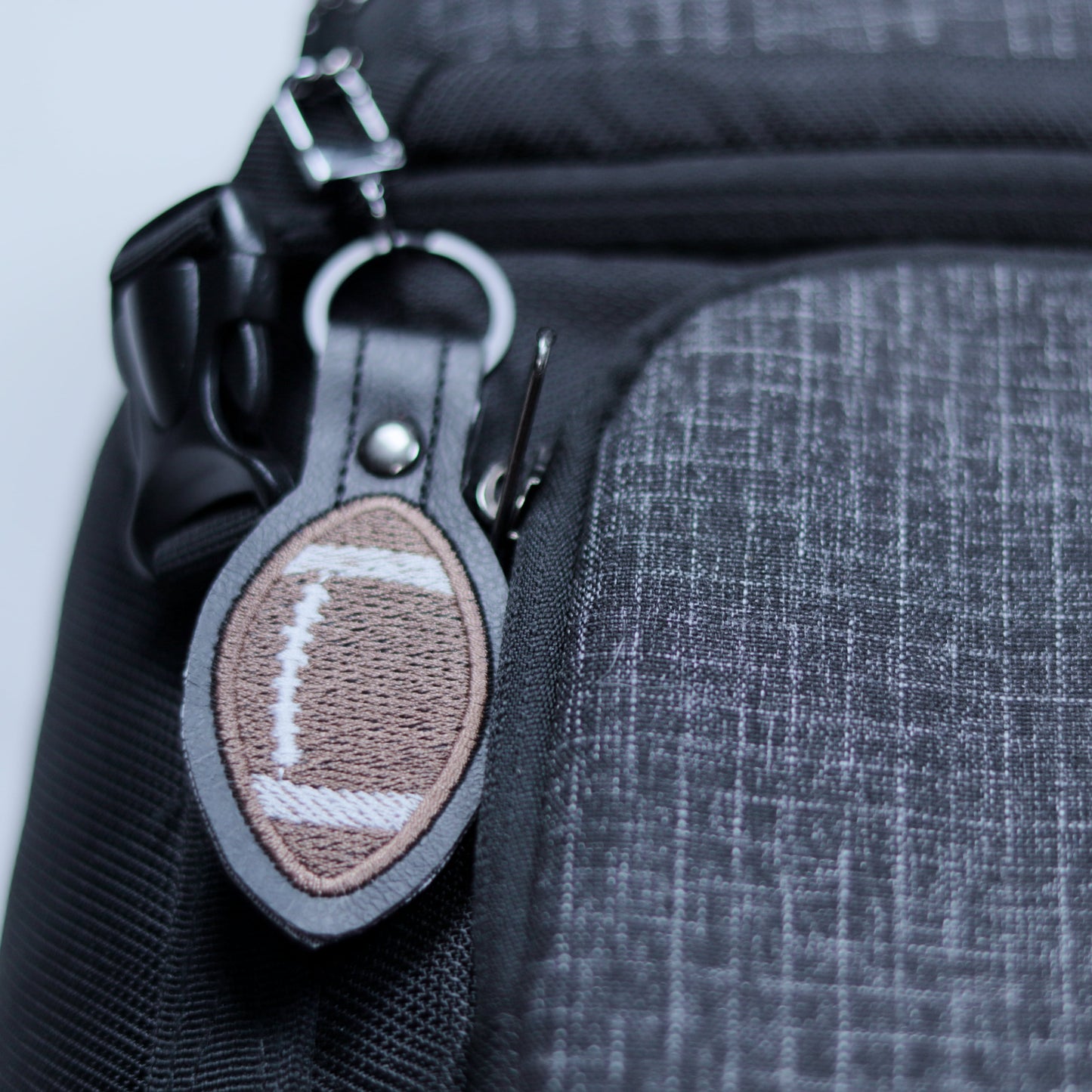 Football Embroidered Vinyl Keychain