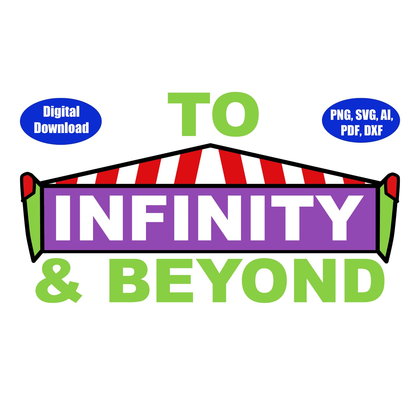 1st Birthday Infinity and Beyond SVG, DXF, Adobe Illustrator, PDF & PNG Download