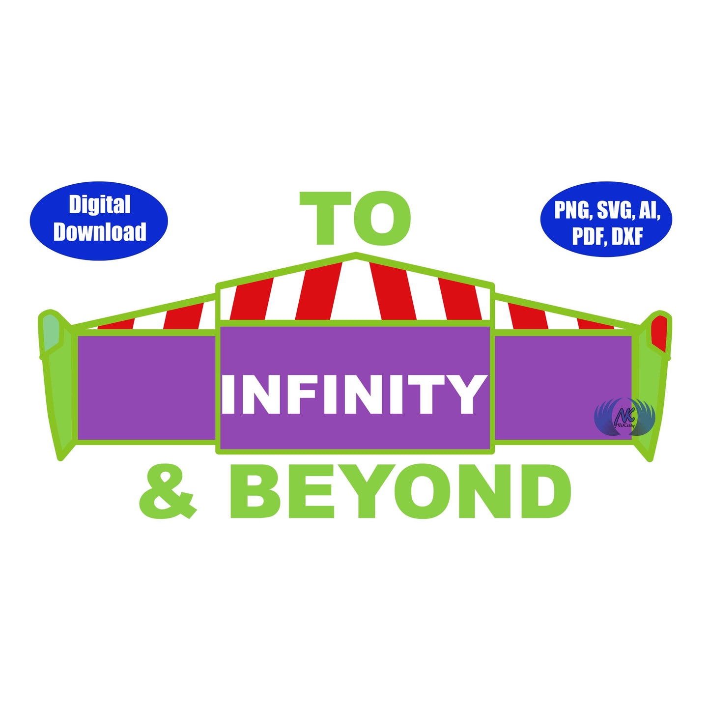 2nd Birthday Infinity and Beyond SVG, DXF, Adobe Illustrator, PDF & PNG Download