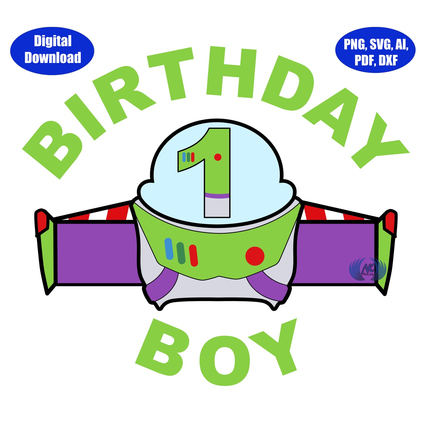 1st Birthday Infinity and Beyond SVG, DXF, Adobe Illustrator, PDF & PNG Download