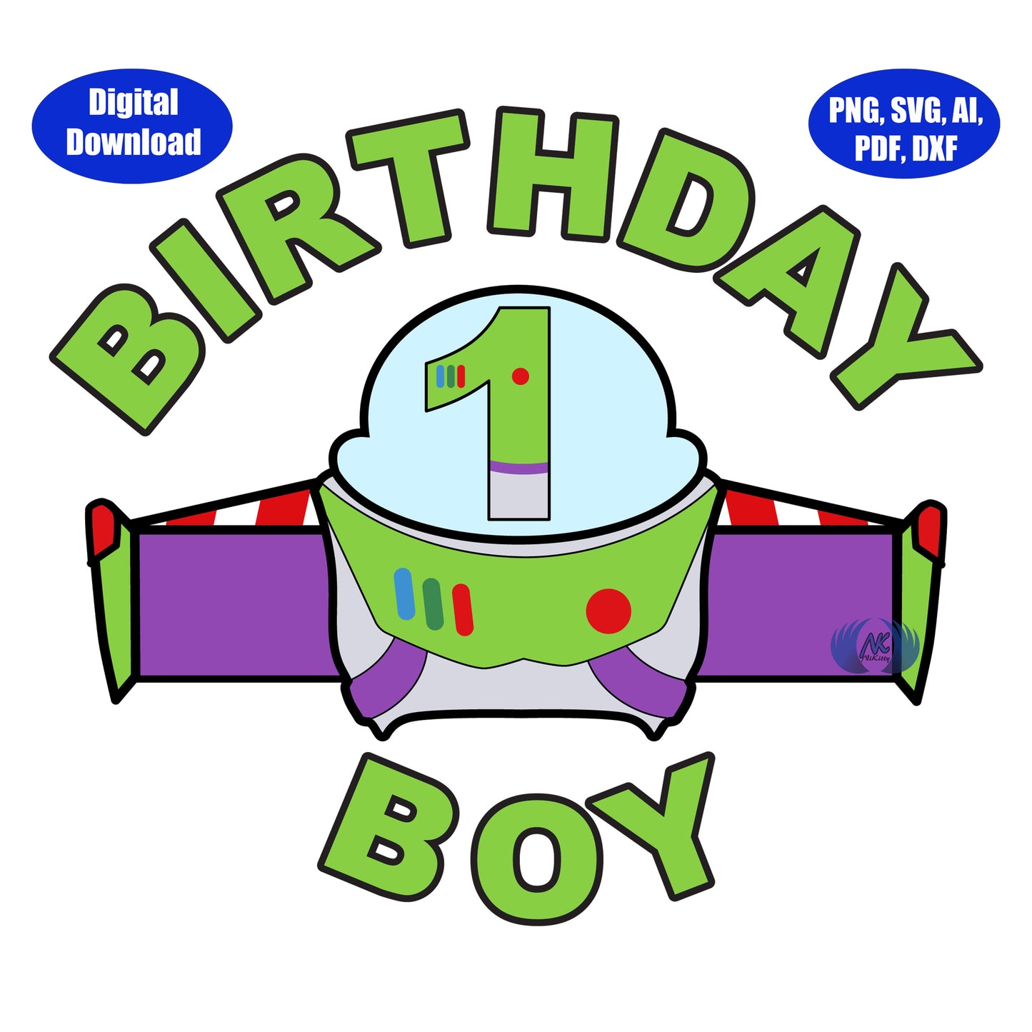 1st Birthday Infinity and Beyond SVG, DXF, Adobe Illustrator, PDF & PNG Download