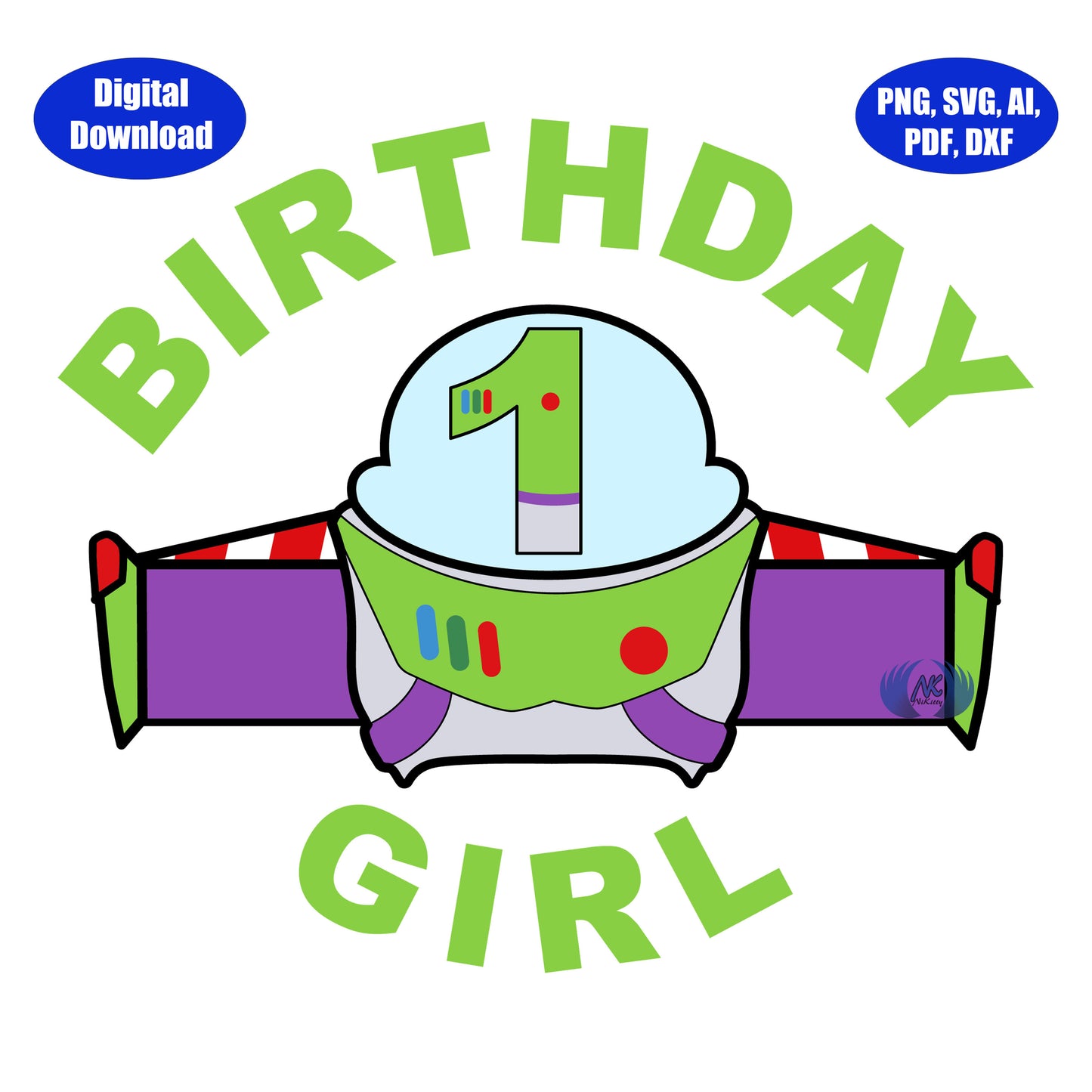 1st Birthday Infinity and Beyond SVG, DXF, Adobe Illustrator, PDF & PNG Download