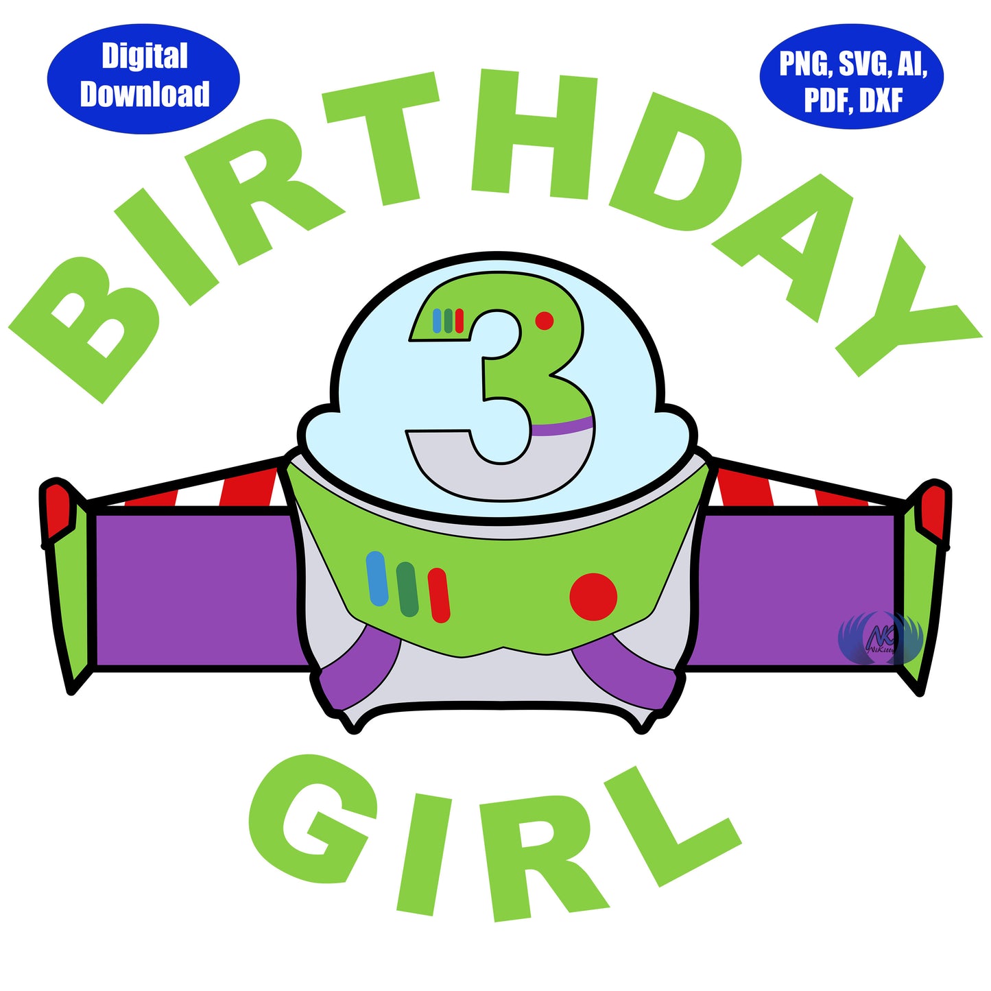 3rd Birthday Infinity and Beyond SVG, DXF, Adobe Illustrator, PDF & PNG Download