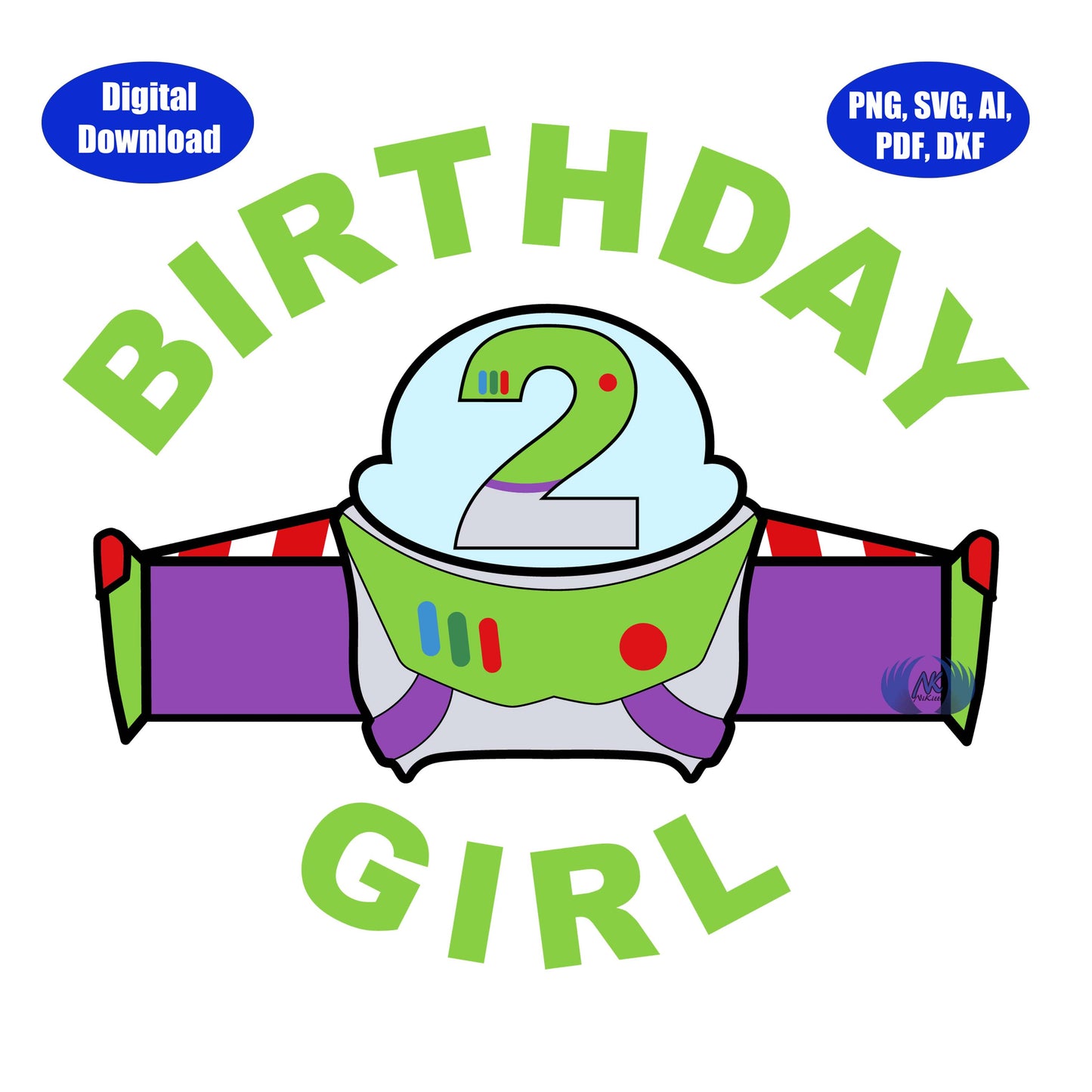 2nd Birthday Infinity and Beyond SVG, DXF, Adobe Illustrator, PDF & PNG Download