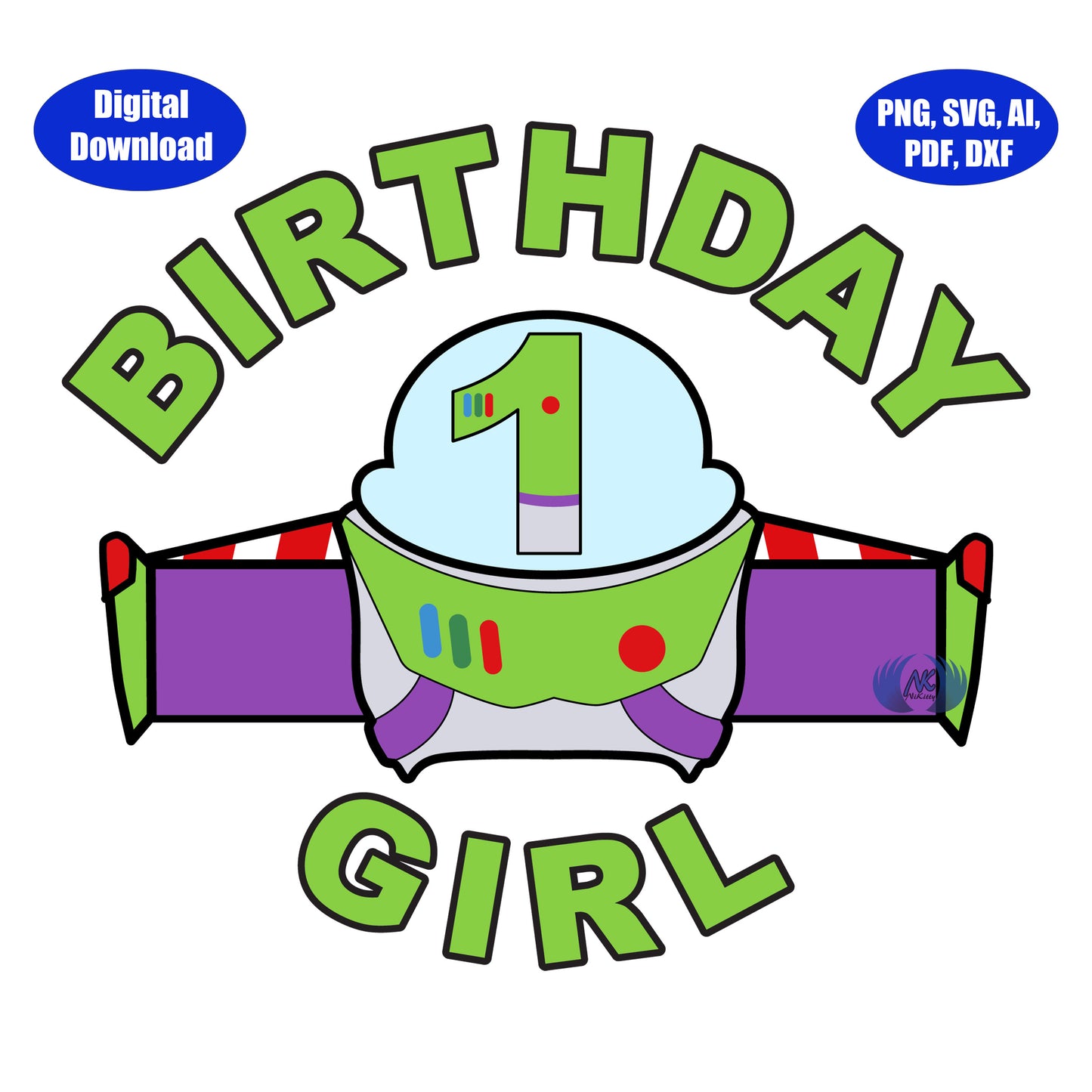 1st Birthday Infinity and Beyond SVG, DXF, Adobe Illustrator, PDF & PNG Download