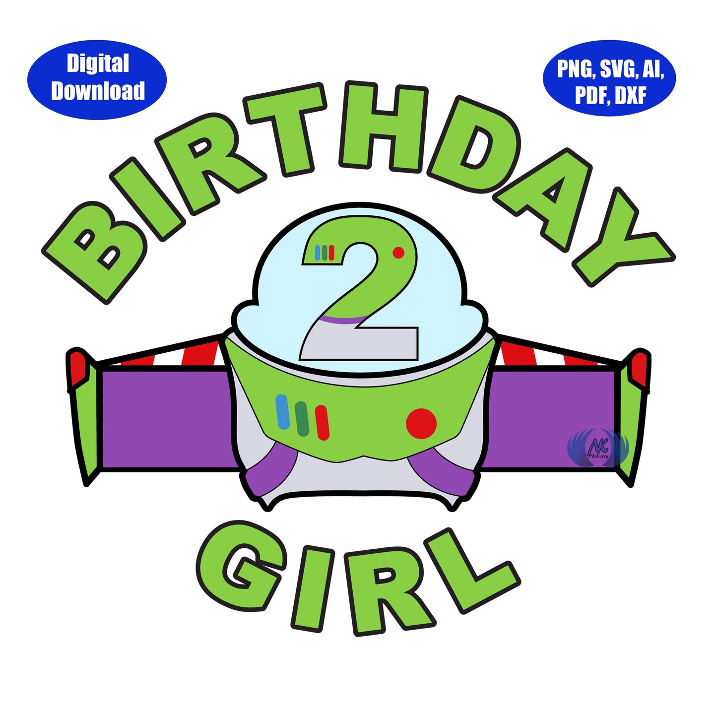 2nd Birthday Infinity and Beyond SVG, DXF, Adobe Illustrator, PDF & PNG Download