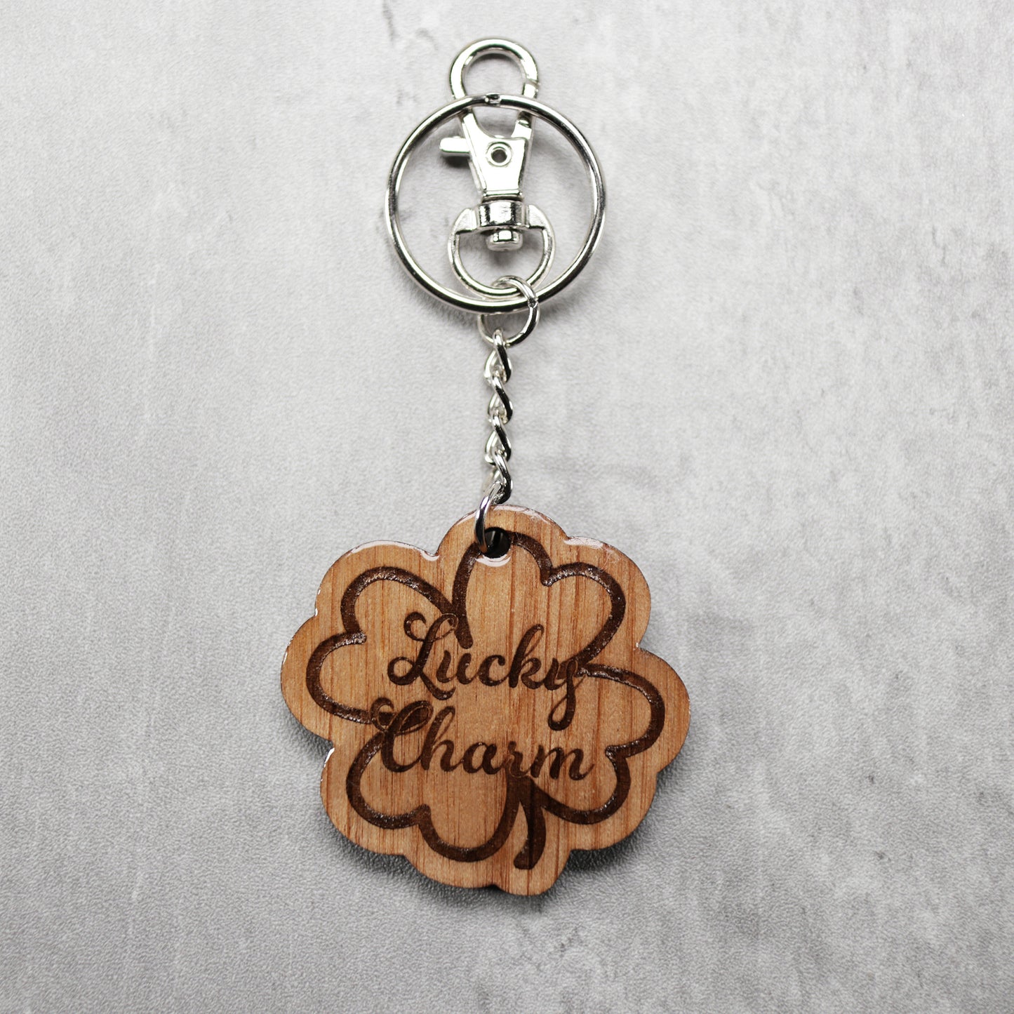 Lucky Charm Wood Keychain
