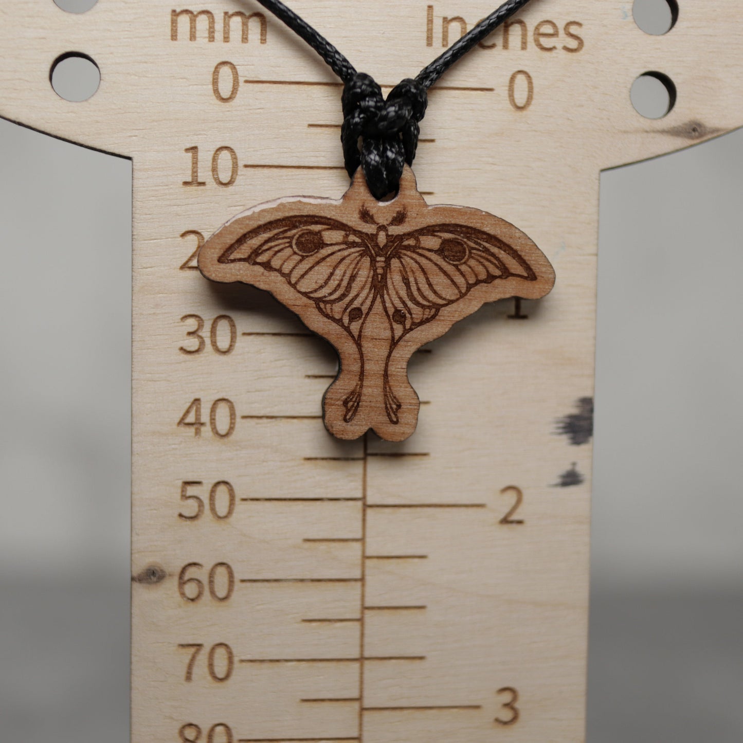 Moth Wood  Earrings and Necklace Set